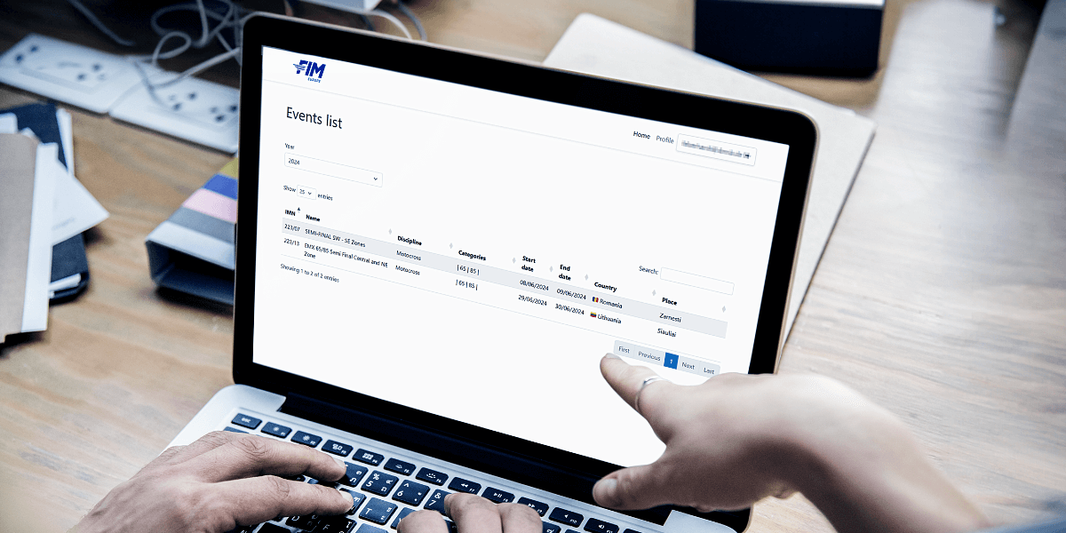 FIM Digital Entry System, neues digitales Nennsystem für Veranstaltungen