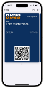 DMSB Motorsport-ID in Apple Wallet