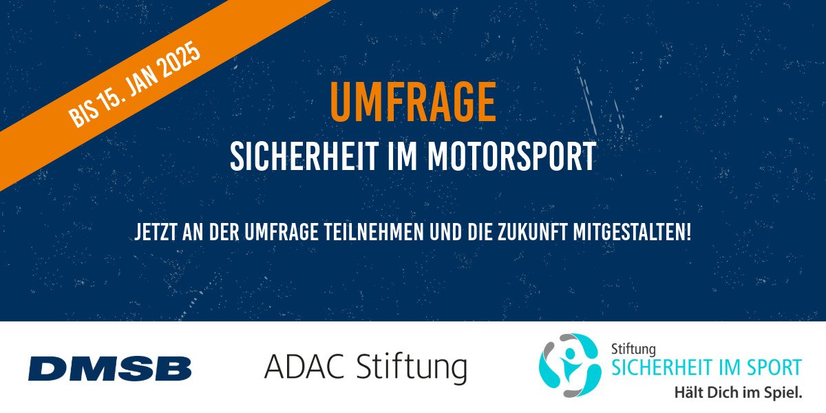 Umfrage zur Sicherheit im Motorsport von DMSB, ADAC Stiftung und Stiftung Sicherheit im Sport